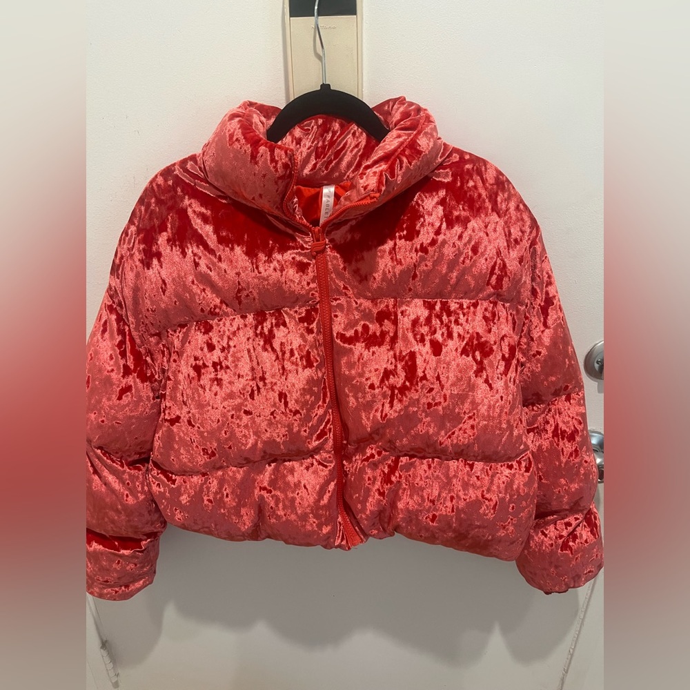 Fabletics Vibrant Red Velvet Jacket